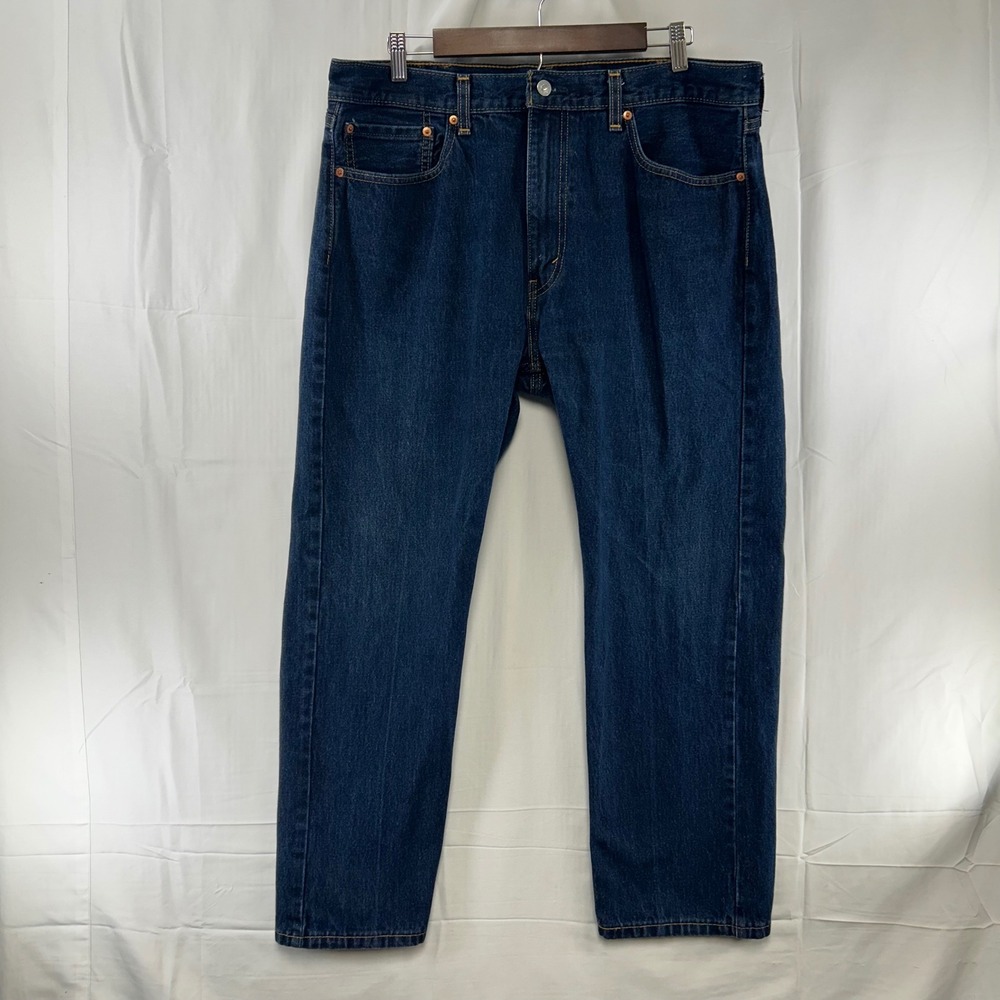 Levi's 505 Regular Fit Jeans Mens 38x29 Dark Indigo Straight Leg Denim